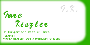 imre kiszler business card